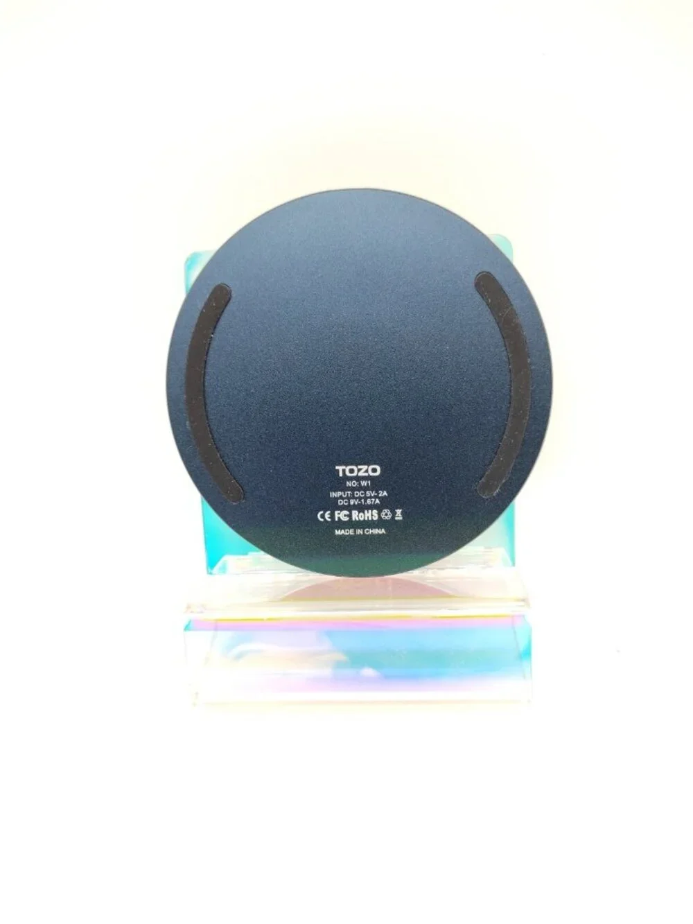TOZO Wireless Fast Charger Charging Pad W1 LED Ultra Thin Aluminum BLUE